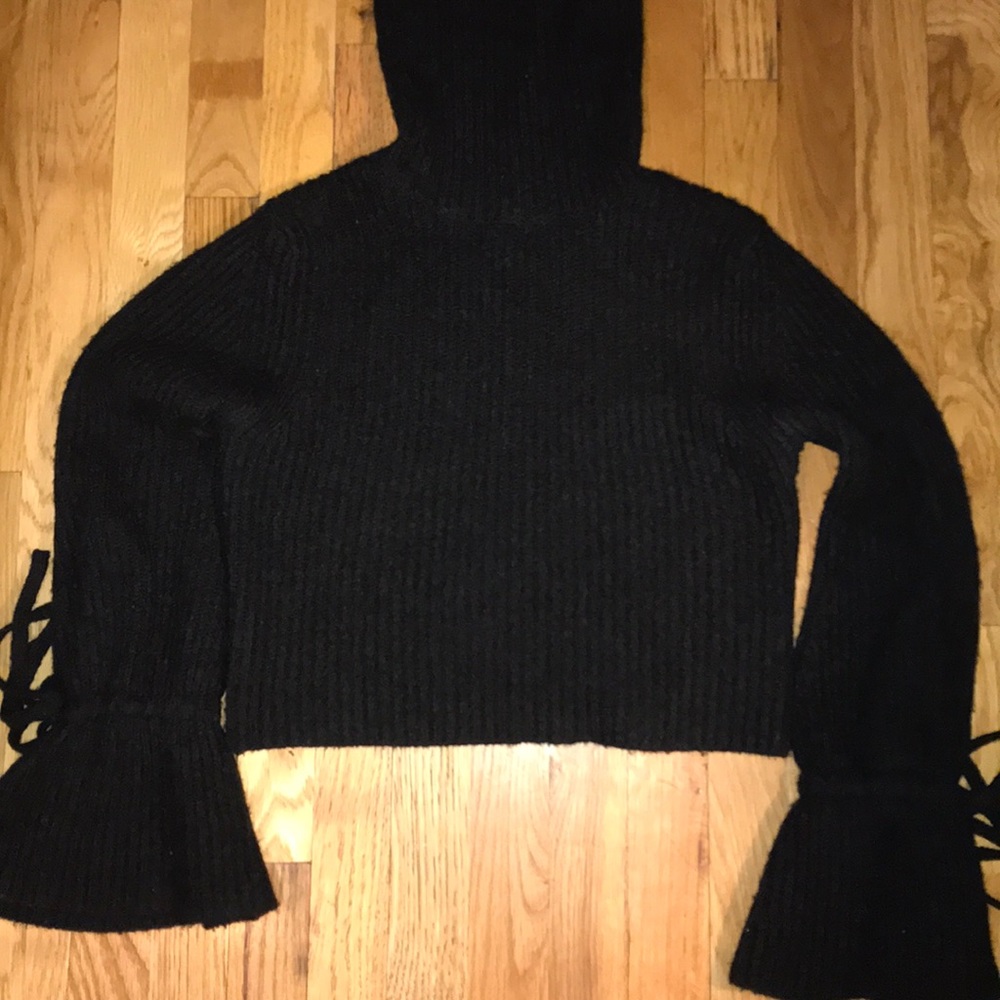ALC cashmere tie sleeve turtleneck